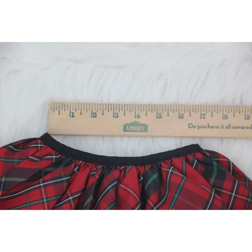 Ralph Lauren Baby Girls Tafetta Skirt Size 12 Months Holiday Red Plaid Lined #13